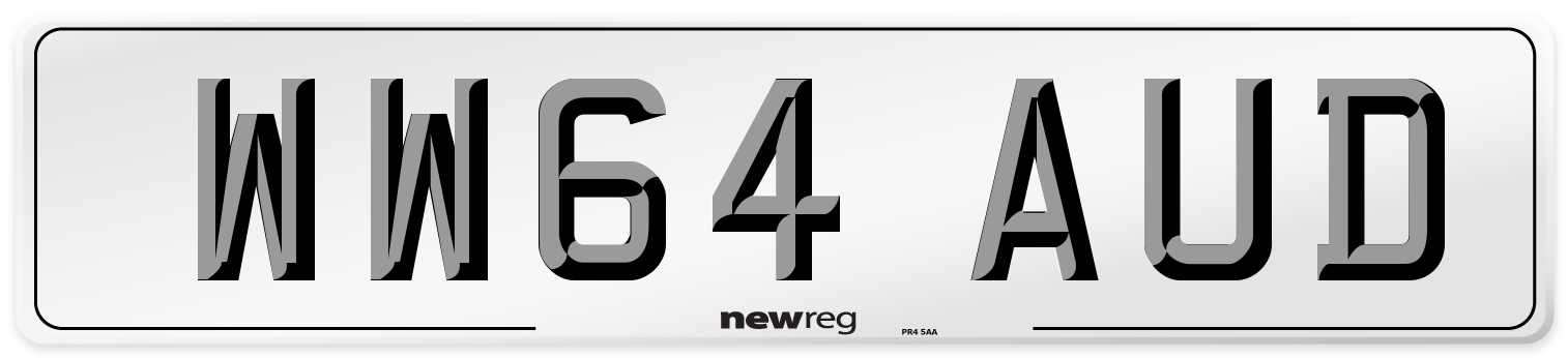 WW64 AUD Number Plate from New Reg